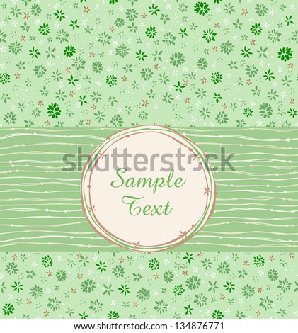 Decorative floral ornamental background with place for your text. Template for design greeting cards, invitations, covers with text frame and floral pattern