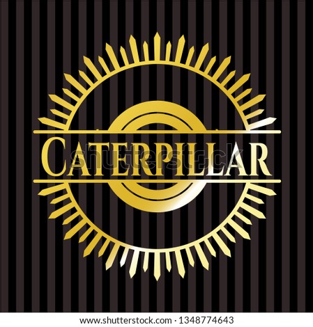 Caterpillar gold shiny badge