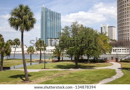 Tampa Bay, Florida skyline from Plant Park