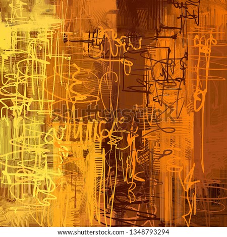 Abstract background art. 2d illustration image. Expressive handmade oil paint. Brushstrokes on canvas. Modern digital art. Multi color backdrop. Contemporary. Expression. Popular style.