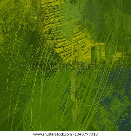 Abstract background art. 2d illustration image. Expressive handmade oil paint. Brushstrokes on canvas. Modern art. Multi color backdrop. Contemporary. Colorful digital backdrop.