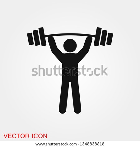 Weightlifter icon vector sign symbol for design Royalty-Free Stock Photo #1348838618