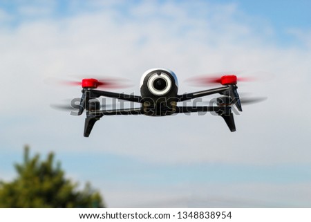 Flying drone in the sky