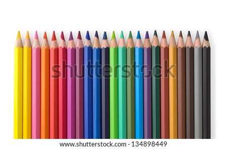 line of colored pencils Royalty-Free Stock Photo #134898449