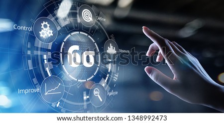 Six sigma DMAIC Industrial innovation technology quality control business concept. Royalty-Free Stock Photo #1348992473