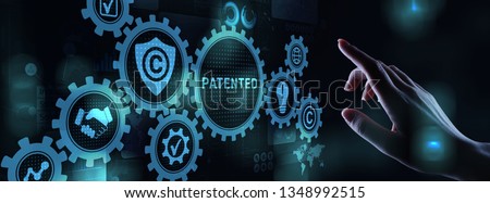 Patented Patent Copyright Law Business technology concept. Royalty-Free Stock Photo #1348992515