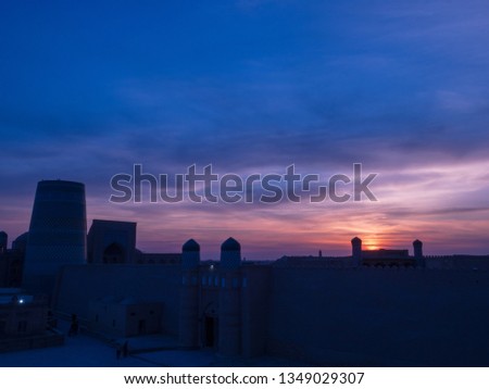 Twilight of Itchan Kala in Khiva Uzbekistan