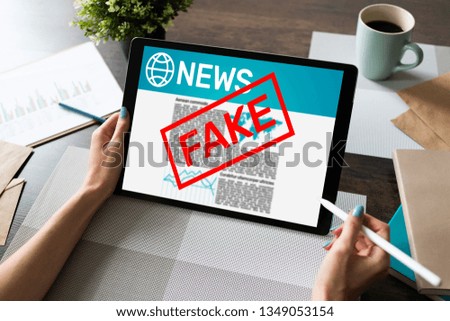 Fake News Manipulation Media TV Disinformation Newspaper Business Internet Technology Concept.