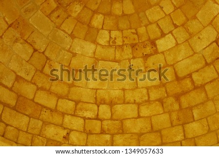 Domed roof interior in yellows and oranges