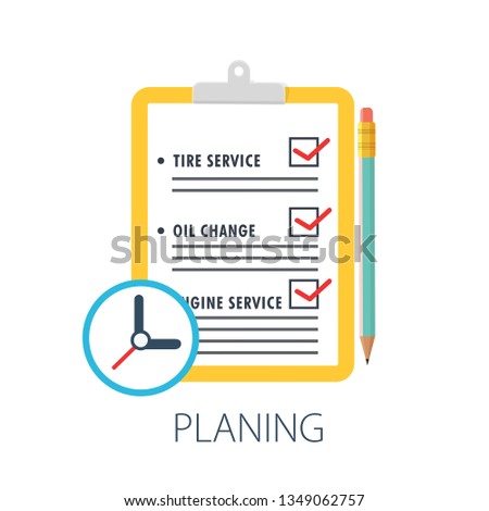 Vector financial planning illustration, business management and service report with "planning" services concept
