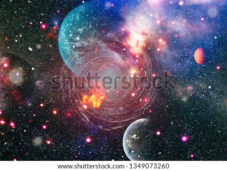 clouds of mist on bright colorful backgrounds. Elements of this image furnished by NASA