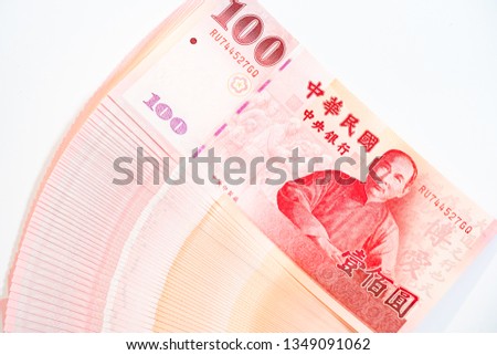 Cash, Taiwan currency,NTD, money, Taiwan money,100 