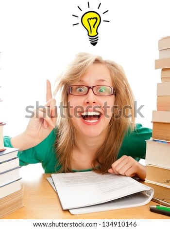 Young beautiful student has got a great idea. Royalty-Free Stock Photo #134910146