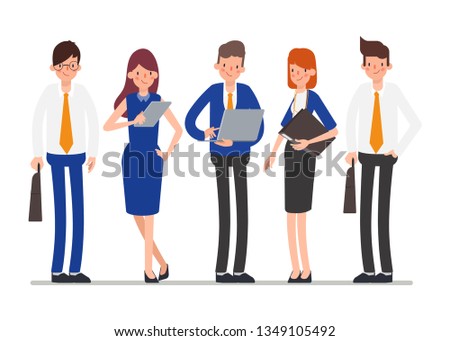 Business people bank office teamwork character. Animation scene people community.