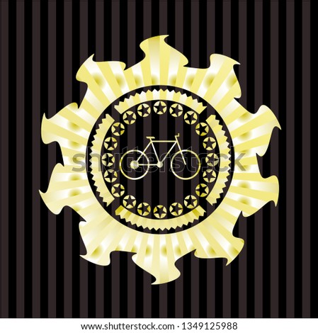 bike icon inside gold badge