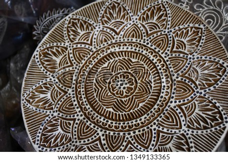 Mandala Wooden blocks for making patterns on fabric