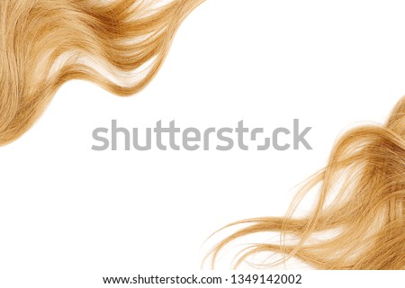 Natural blond hair isolated on white. Background