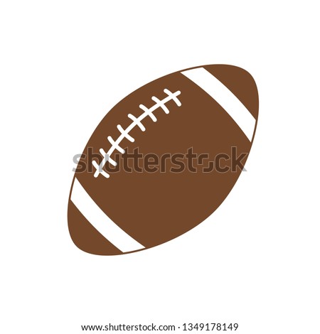 American football. Sport ball for american football. Vector icon isolated on white background. Vector silhouette. Vector illustration in flat style.