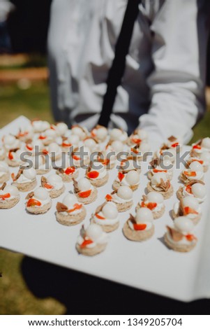 snack tray at wedding reception