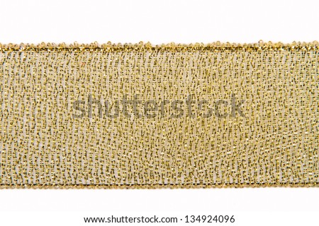 a gold wide ribbon braids on a white background