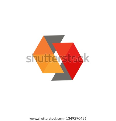 c logo hexagon letter modern graphic