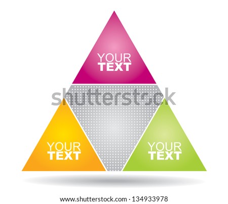 Infographic design with ribbons and notepapers with color arrows and copy space area