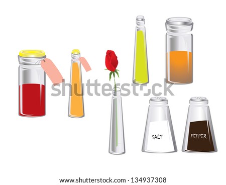 Various types of bottle isolated on white background