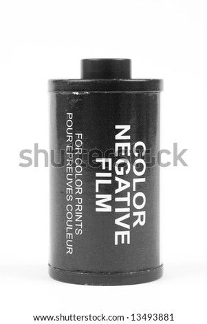 Cine - camera negative cartridge insulated  on white background