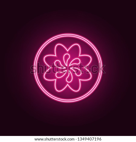 flower icon. Elements of Flower in neon style icons. Simple icon for websites, web design, mobile app, info graphics