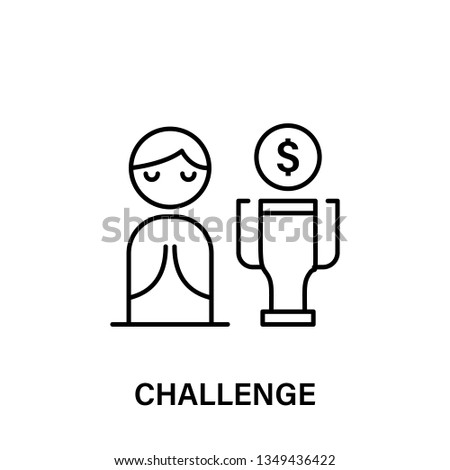 people, challenge, cup, dollar icon. Element of human positive thinking icon. Thin line icon for website design and development, app development. Premium icon