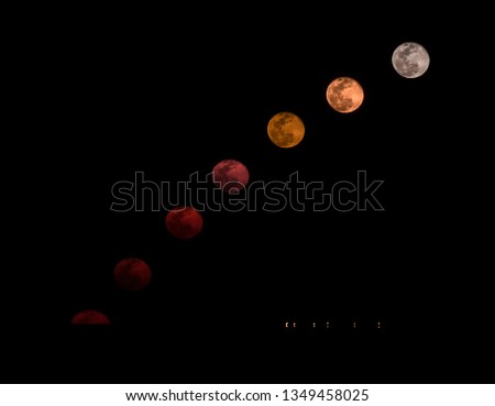 Time lapse photo of moon rising