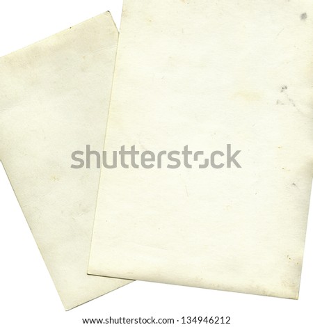 Stack of old photos isolated on white background, closeup