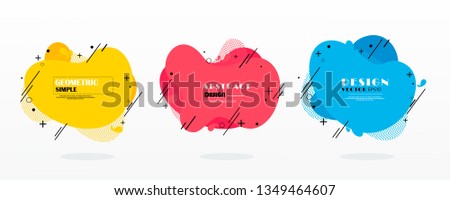 stock vector modern abstract vector banner set flat geometric liquid form with various colors modern vector Royalty-Free Stock Photo #1349464607