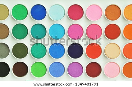 Palette of watercolors.