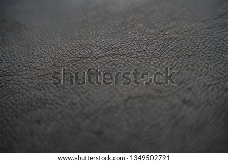 Genuine full grain black cow leather texture background