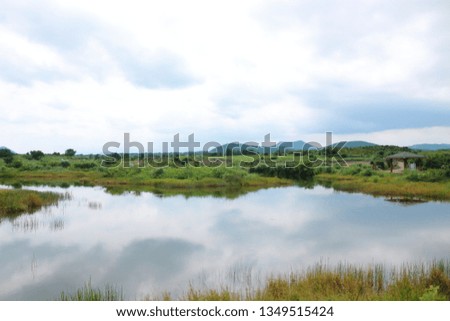 It is the scenery of "susan han pond " in Jeju.
