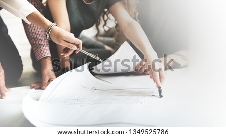 Convention planner discussing the floor plans Royalty-Free Stock Photo #1349525786