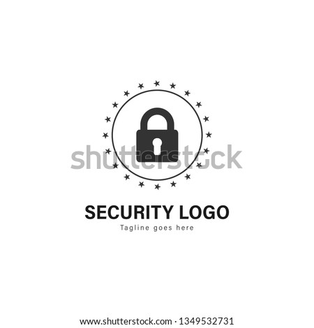 Security logo template design. Security logo with modern frame isolated on white background