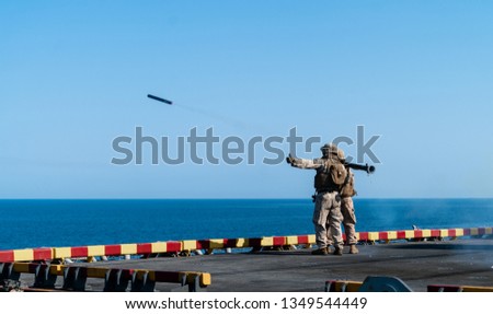Air Defense Missile Shoot Royalty-Free Stock Photo #1349544449