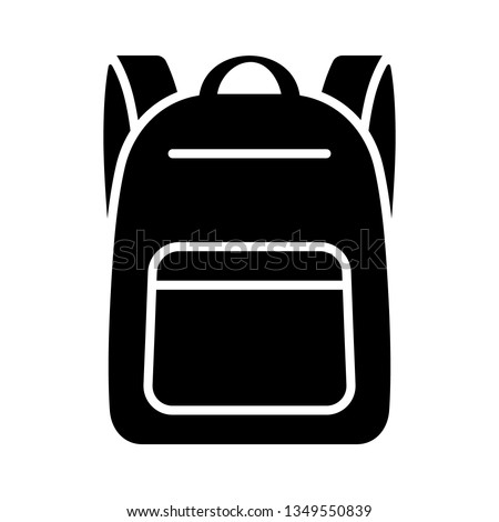 Schoolbag / school bag backpack with straps flat vector icon for apps and websites Royalty-Free Stock Photo #1349550839