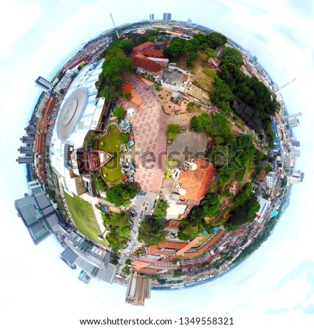 Aerial photo of Malacca City in Malacca, Malaysia during daylight and sunset.