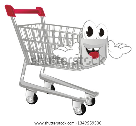 funny store trolley with hands