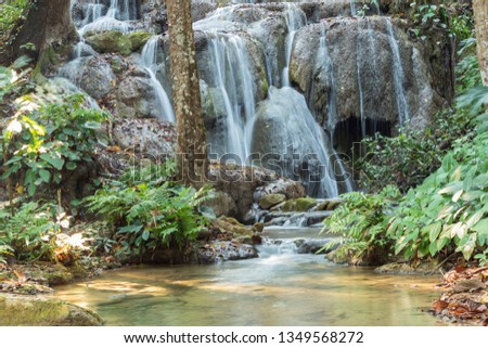 The beauty of the waterfall,water stream Pu Kang In Doi Luang National Park Chiang Rai Province in the north in Thailand