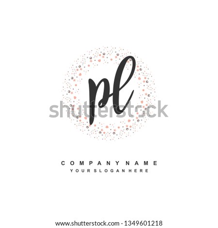 PL initial signature logo. handwriting logo template vector,