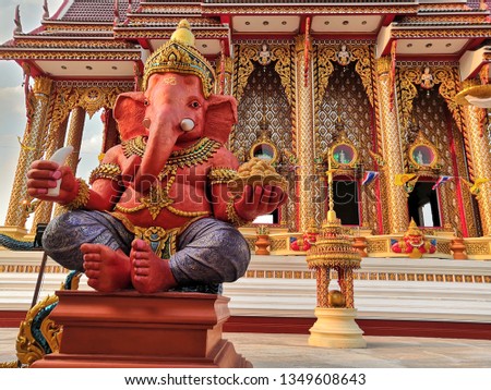 Statue of Lord Ganesha at Wat Kaew Ku