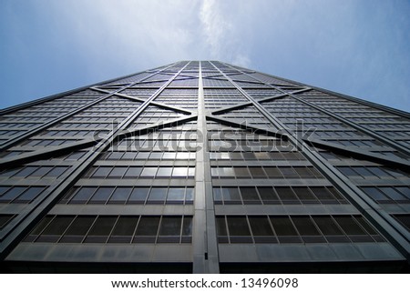 The South Facade of the Hancock Building in Chicago, Illinois Royalty-Free Stock Photo #13496098