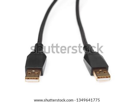 Micro USB cables Connectors, sockets for PC isolated on white background