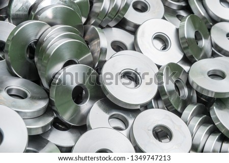 Background of machine parts, screws, gears.