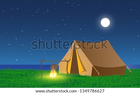 camping on the cliff at the beach