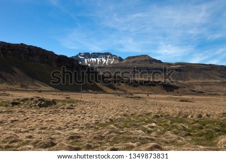 Wild landscape of the fjords of Iceland.